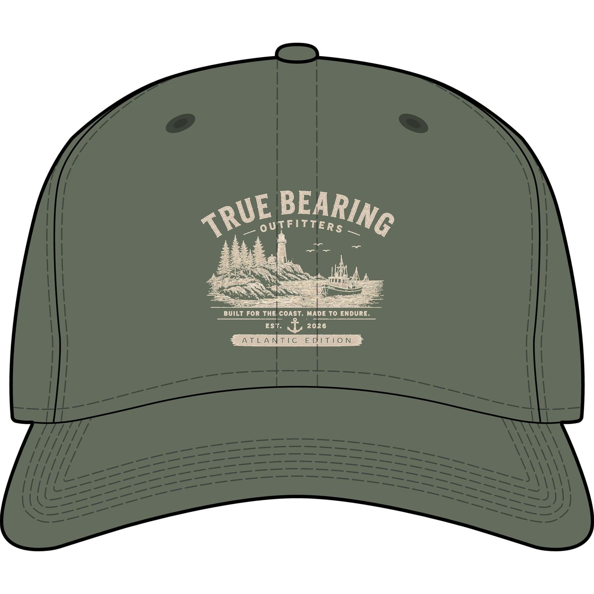 True Bearing Outfitters Baseball Cap — Outdoor Camping Logo Hat