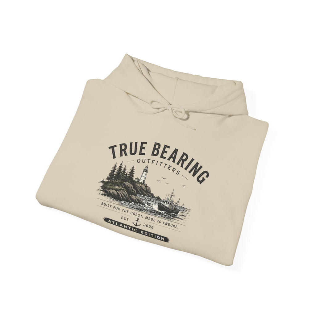 True Bearing Outfitters Hoodie – Vintage Wilderness Camping Sweatshirt