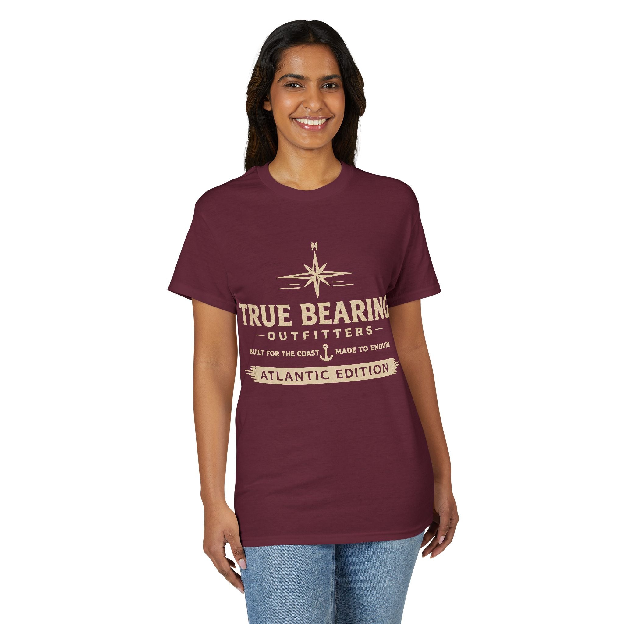 True Bearing Outfitters Compass Logo T-Shirt — Atlantic Edition