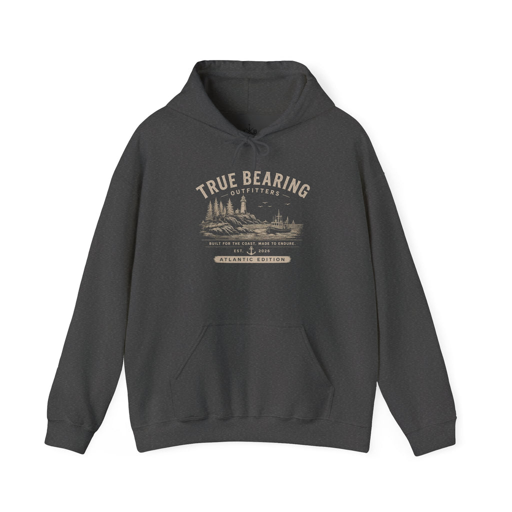 True Bearing Outfitters Hoodie – Vintage Wilderness Camping Sweatshirt