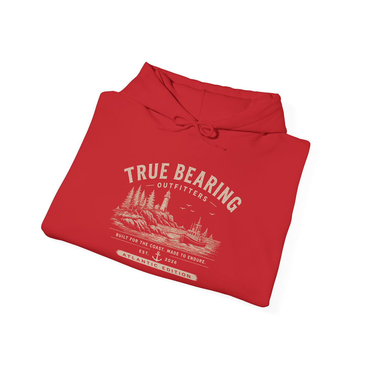 True Bearing Outfitters Hoodie – Vintage Wilderness Camping Sweatshirt