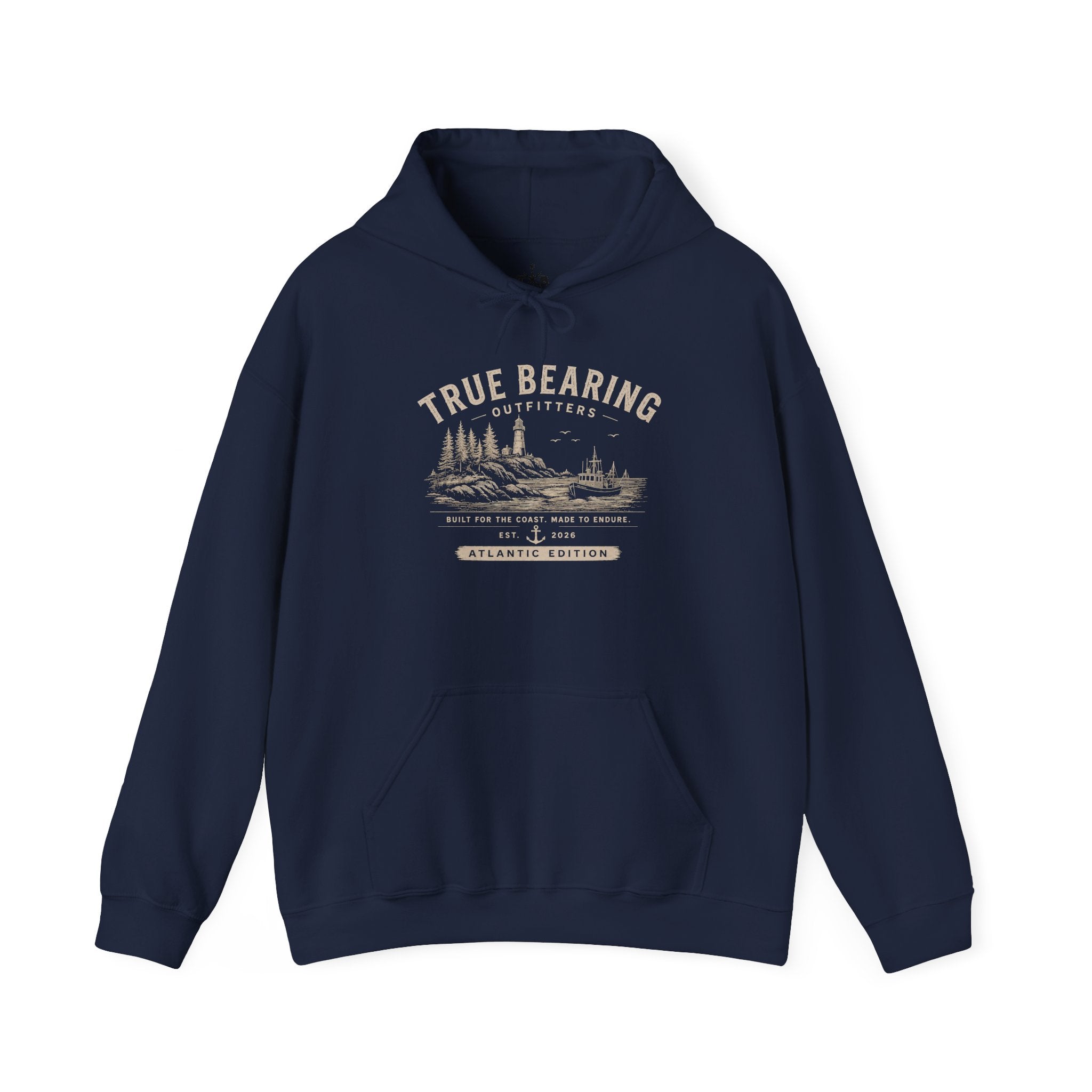 True Bearing Outfitters Hoodie – Vintage Wilderness Camping Sweatshirt