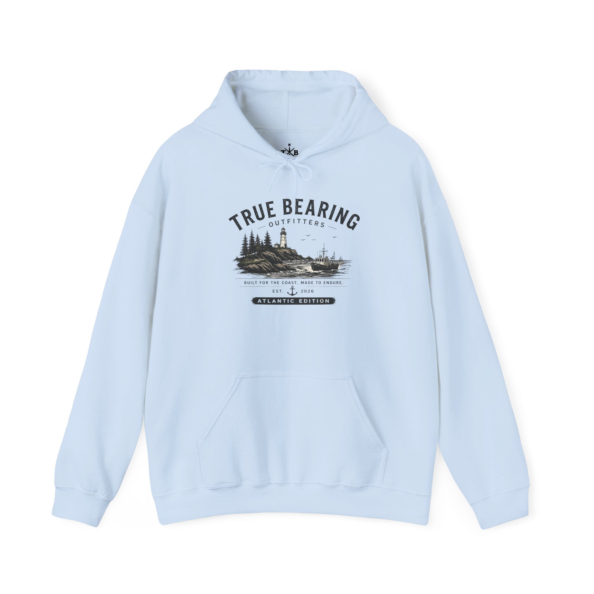 True Bearing Outfitters Hoodie – Vintage Wilderness Camping Sweatshirt