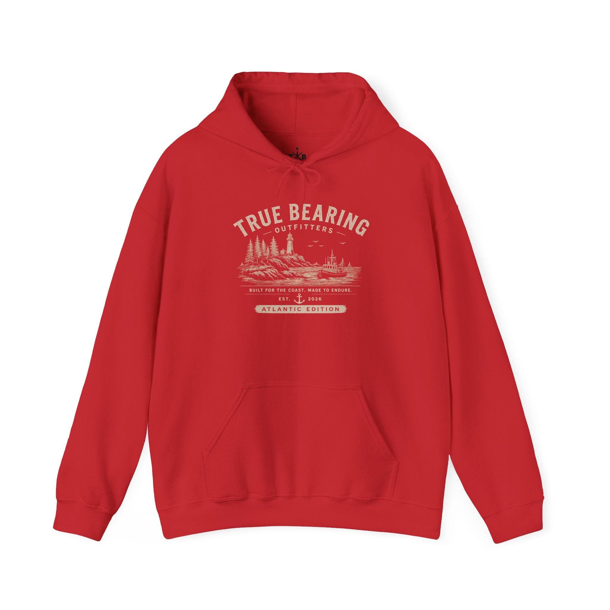 True Bearing Outfitters Hoodie – Vintage Wilderness Camping Sweatshirt