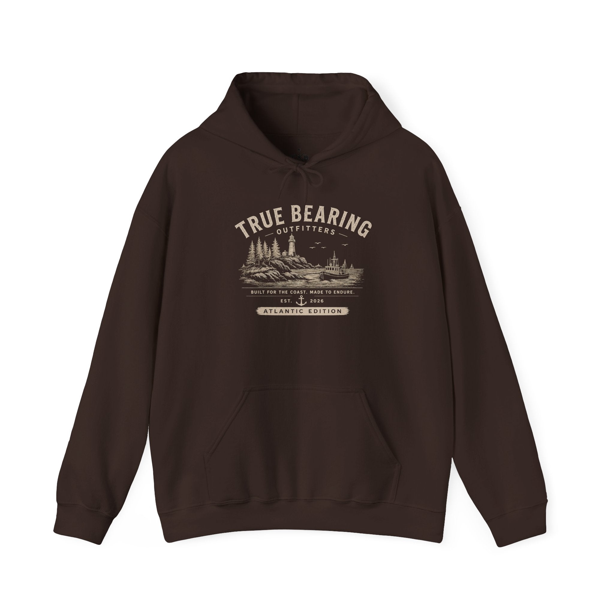 True Bearing Outfitters Hoodie – Vintage Wilderness Camping Sweatshirt