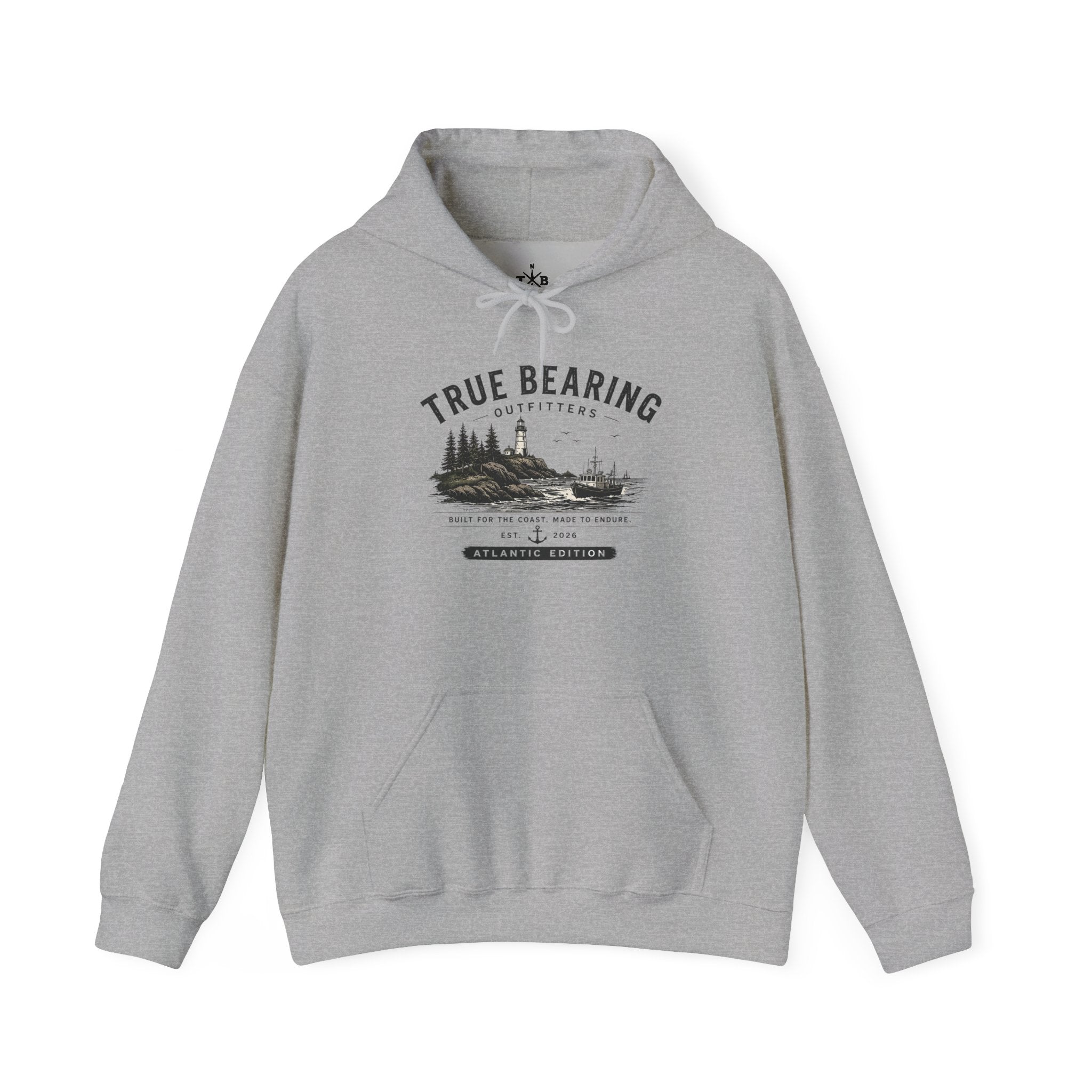 True Bearing Outfitters Hoodie – Vintage Wilderness Camping Sweatshirt