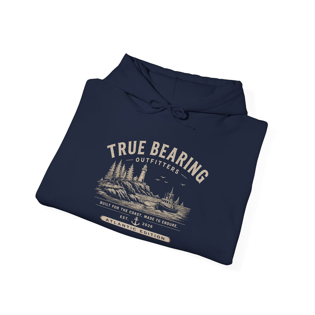 True Bearing Outfitters Hoodie – Vintage Wilderness Camping Sweatshirt