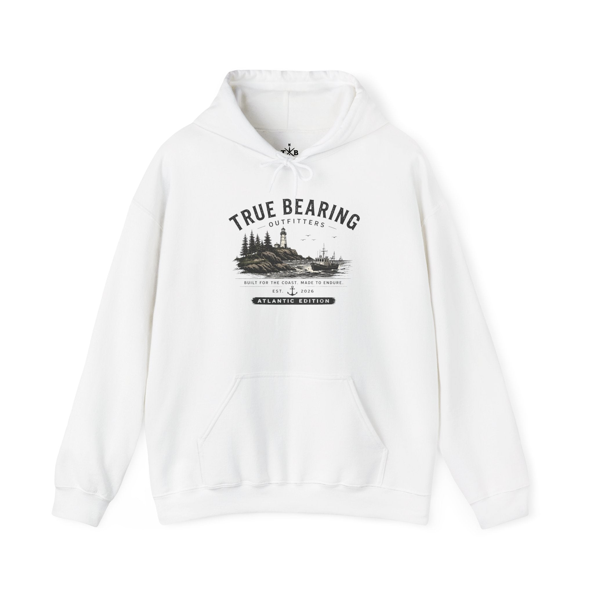 True Bearing Outfitters Hoodie – Vintage Wilderness Camping Sweatshirt