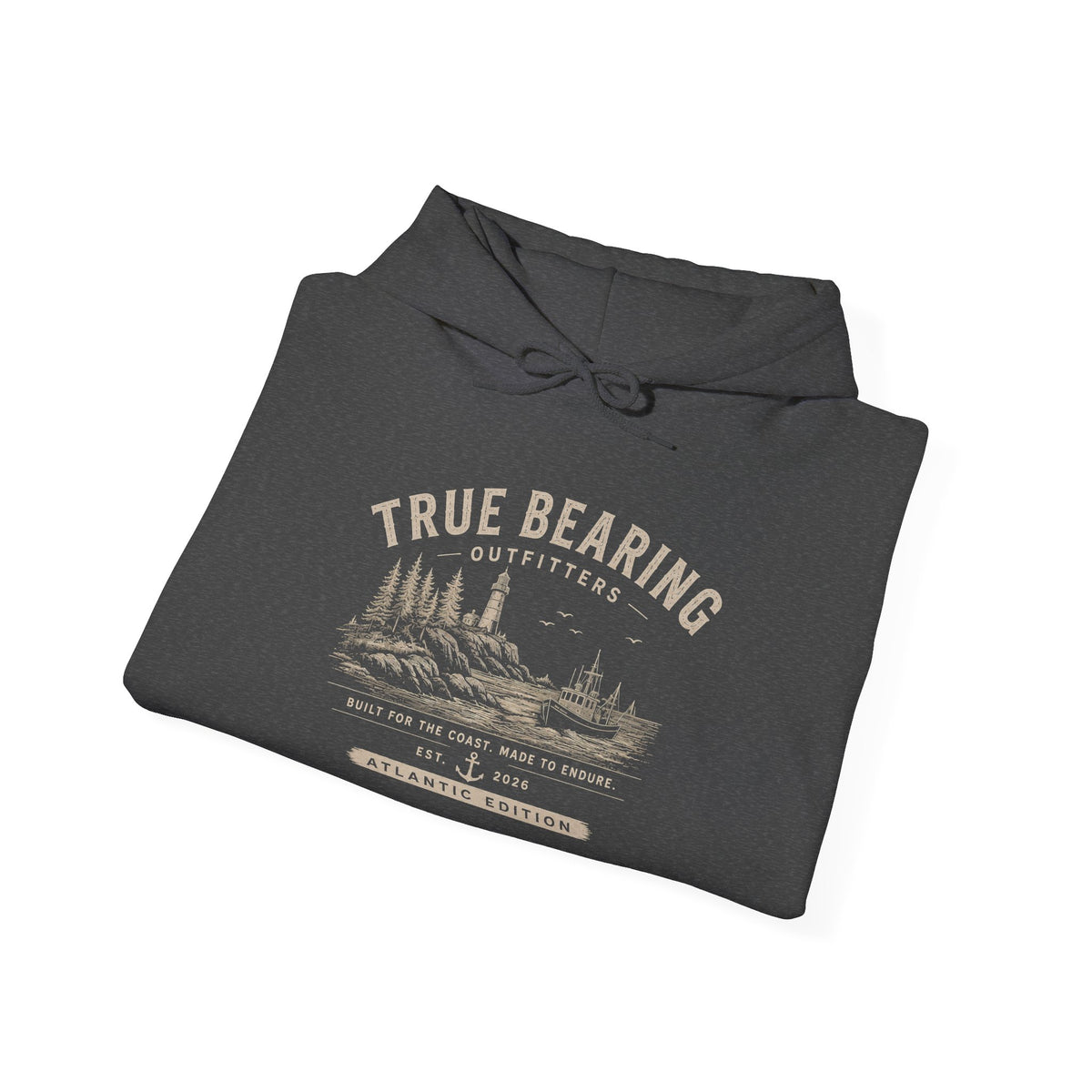 True Bearing Outfitters Hoodie – Vintage Wilderness Camping Sweatshirt