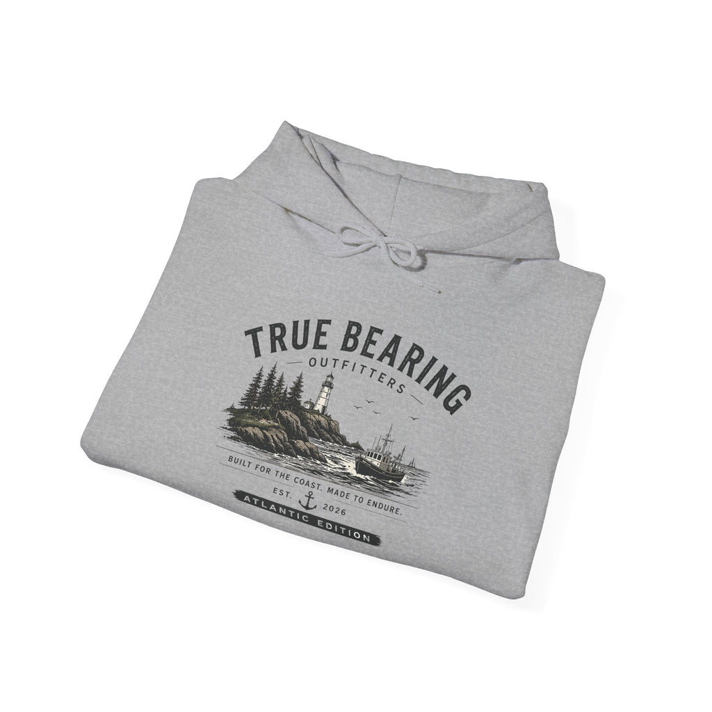 True Bearing Outfitters Hoodie – Vintage Wilderness Camping Sweatshirt
